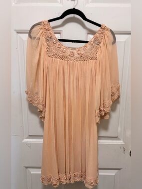 Free People Embroidered Beaded Dress Size S
